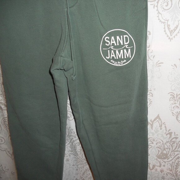 NWT Sand Jamm XS Green Unisex Sweatpants Drawstring Waist Pockets - Picture 2 of 8